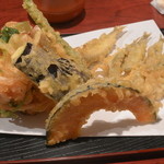 蕎麦切り屋 - 白海老のかき揚と若鮎の天ぷら