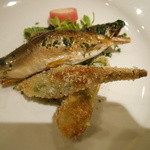 北新地 弧柳 - 長居オクラを米粉揚げで