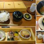 温石 - 昼の定食　三間弁当　温石〈おんじゃく）〈愛知県岡崎市）食彩賓館撮影