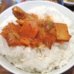 コッテジ - 石焼チーズタッカルビ（激辛）をご飯にかけて