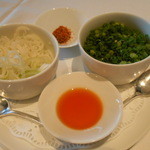 オールデイダイニング ORIGAMI - パーコー麺の薬味