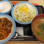 Matsuya - チャプチェコンボ牛めしロカボ野菜、豚汁生卵セット