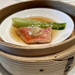 中国料理 梨杏 - 金目鯛のせいろ蒸し 青梗菜添え