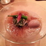 饗 くろ喜 - 13.07.22【くろ喜の夏麺 第4弾】小麦ヌーヴォー2013 あさりと茄子の冷やしそば(1000円)