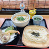 セルフうどん 屋島 - たこ天ざる小660円＋ひやかけ小290円  ※1人で、2杯食べる