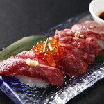 夏多布里昂牛排4种握寿司~握寿司/加鲑鱼子/韩式肉脍/炙烤~