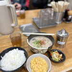 十八番 - かす汁定食とスクランブル玉子