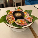 Patara Fine Thai Cuisine - Miang Kham Lotus Leaf with fish roe