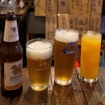 アジャム - 生ビール、ファジーネーブル、ノンアルコールビール