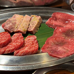 GEN - 焼肉3種盛り 1480円。