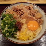 二代目 甚八 - 伊勢うどん・玉子・肉のせ(710円)