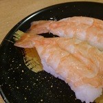回転寿司　喜楽 - えび（解凍後の水っぽさがMAX）