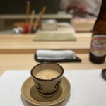 鮨 功 - 海老の茶碗蒸し