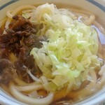 Fukusuke - 肉うどん（大）550円  → もちろん馬肉。