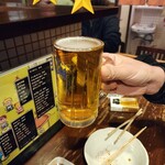 たこしげ - ２杯目も泡少なめビール♪♪♪