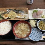Sushi Mitsu - 日替わり(焼魚とお刺身定食) 1155円