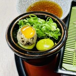 Jinduu Onsen - 天ざる定食(いなり寿司付)
                      ざるそばの薬味
