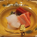 割烹さいお - お造り(桜鯛＆本鮪)