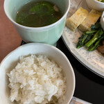 時々カフェ - 炙り鶏のすまし汁、ご飯