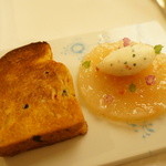 マダム・トキ - 前菜：北海道島牧のボタンエビ～タルタルとジュレ～