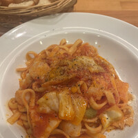 trattoria l'mante izumi - 小柱とキャベツのトマトソース　生パスタ