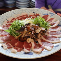 飛騨季節料理 肴 - 牡丹鍋、せり、飛騨地ネギ、天然キノコ7種