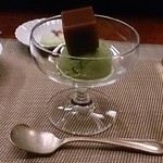 田ざわ - 抹茶のシャーベットと水ようかん