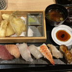 Sugitama - 天ぷら・寿司定食＠１６７０円