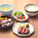 仙台炭焼き 牛たん欅 - 料理写真:☘特別メニュー☘特選たんと牛たんハンバーグセット
