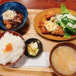 魚串さくらさく - さば黒煮とチキン南蛮定食_¥990