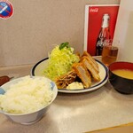 カツトラ - ジャンボ海老フライとヒレカツ 定食 980円