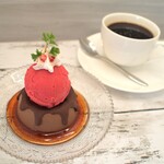 Gelato Cafe Monte Rose - ジェラート屋さんのねっとりイタリアンプリン　ショコラ＆フランボワーズ