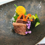 相生亭 - 牛肉の炙り焼　わさび醤油添え