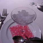 フランス料理グルメ - 口直しのグラニテ。ツレは青リンゴ