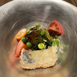 六雁 - 六雁(春野菜のおひたし、太刀魚の天ぷら)