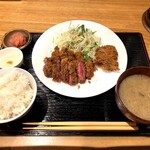 Kokoro Kousi - 牛カツ、タンカツミックス定食（税込1,250円）