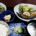 仁三郎 - 2013/7/22　さんま開きと野菜