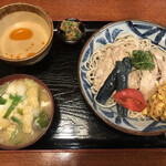 Soba Doko Roku Rate Diya - 冷やし豚しゃぶそば小、けんちん汁小のセット