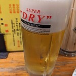 もつ焼き 大統領 - 生ビール(中)