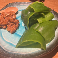 和えに - 海老味噌と生ピーマン