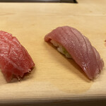 Sushi Hiroshima - どちらかヨコワでどちらかがトロ