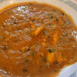 ガガルスパイス - ベジタブルの欄からほうれん草を使ったやつ。中辛でお願いしたけどやはり辛かった。