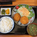 食事処 飲み処 風ちゃん - メンチカツ定食