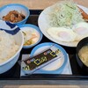 Matsuya - ソーセージエッグW定食(ご飯特盛り)