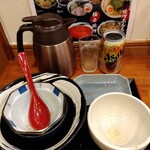 俺の中華たなか家 - 勿論綺麗✨に完飲❗完食❗❗左側上方の「ポット」にスープ割用な熱々が入ってました(*^^*)♪