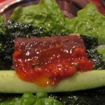 秋田牛玄亭 - トウガラシをサンチュで頂きました