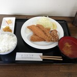 かつかつ亭 - 手作りアジフライ定食 950円