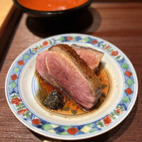 鳥匠 いし井 - 京都七谷鴨、手前左下は生胡椒