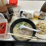 一二三 紅梅町店 - ランチセット　長浜ラーメン+高菜炒飯　720円