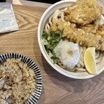 うどん たまき - ランチ定食（ぶっかけ大+鶏ごぼうご飯）